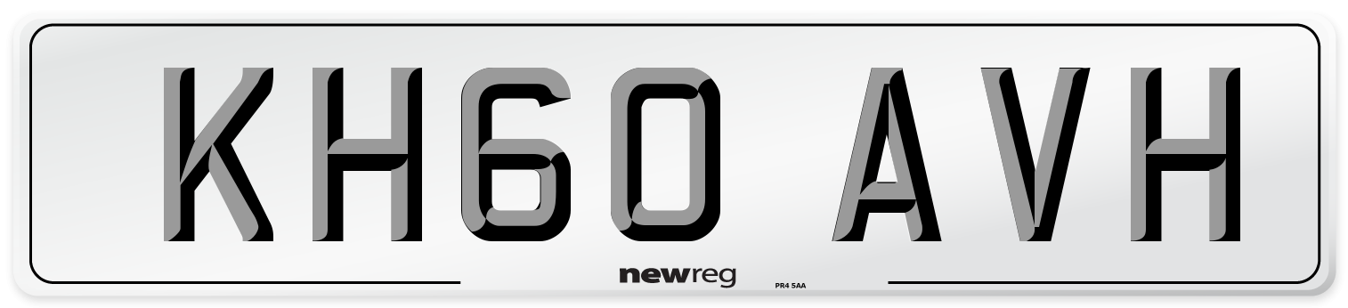 KH60 AVH Number Plate from New Reg